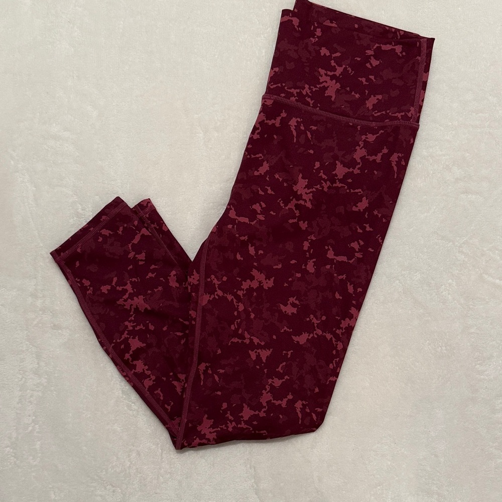 Fabletics Burgundy Camouflage Leggings